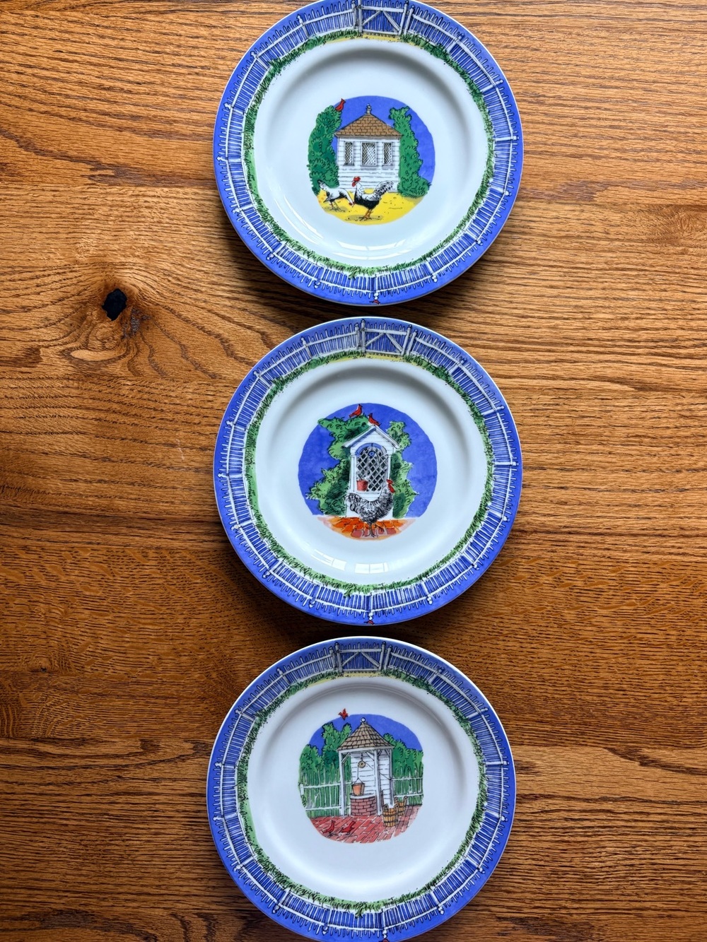 Designs by Matthew Rice for Williamsburg- set of 3 plates- 8.25” Andrea by Sadek